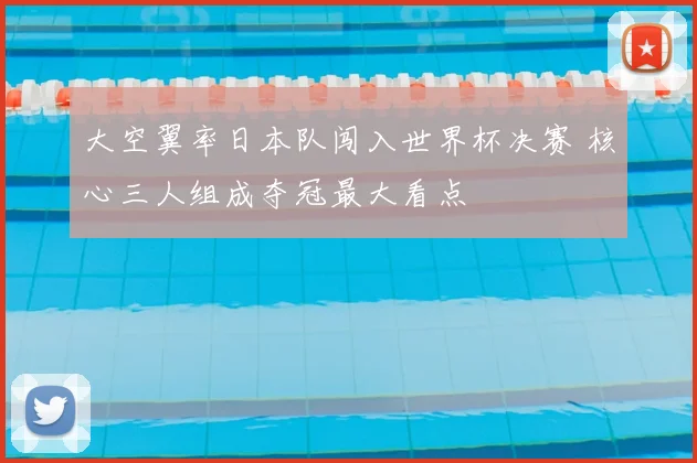 大空翼率日本队闯入世界杯决赛 核心三人组成夺冠最大看点